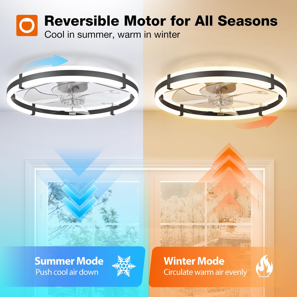 Addlon remote and app control simplify adjusting speed and light levels.