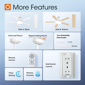 Addlon remote-control timer ceiling fan for simple scheduling.