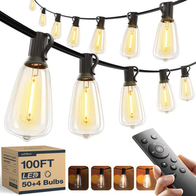 addlon remote-controlled outdoor string lights offering effortless ambiance on the patio