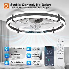 Addlon reversible DC motor enables downdraft and updraft for seasonal comfort.