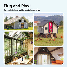 Addlon shutter exhaust fan in attic scene shows versatile year-round ventilation
