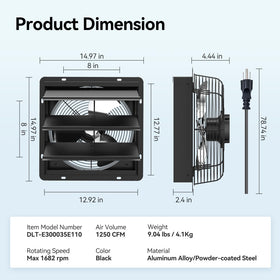 Addlon shutter exhaust fan installation in a garage demonstrates plug-and-play setup