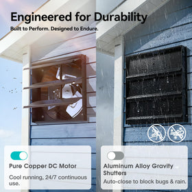 Addlon shutter exhaust fan mesh and shutter detail shows protective grille and sturdy enclosure