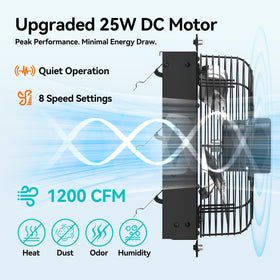 Addlon shutter exhaust fan remote control highlights convenient 8-speed adjustment and timer options
