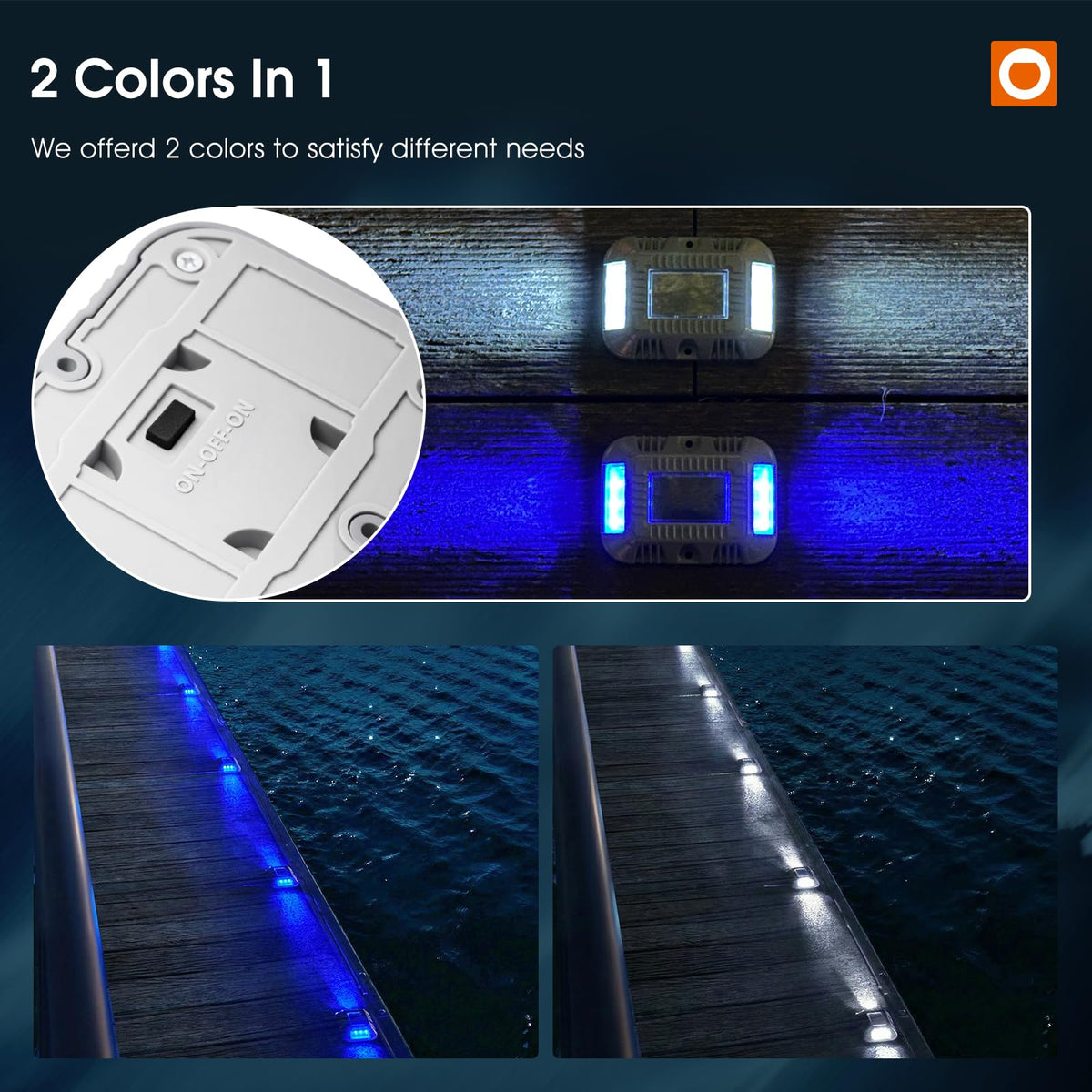addlon solar dock light with six LEDs provides stable, bright illumination