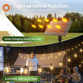 addlon solar-panel and USB dual charging keeps power ready.