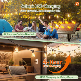 Addlon solar string lights offer three brightness modes for tailored evenings