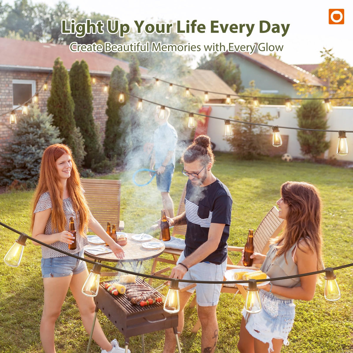 Addlon 9-socket string lights with 10 bulbs for flexible outdoor setups
