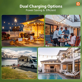 addlon solar string lights packaging includes everything needed