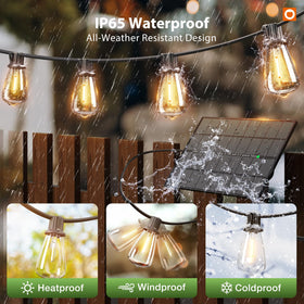 addlon solar string lights remote control convenience for quick adjustments