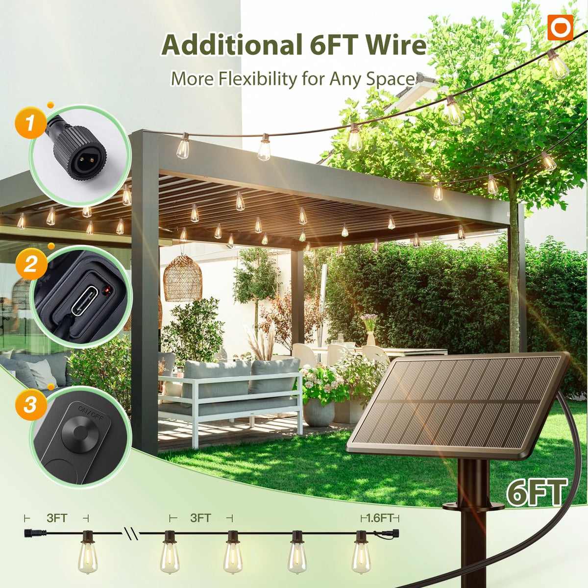 Addlon solar string lights are all-weather and durable for year-round use