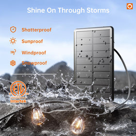 Addlon USB charging port lets quick top-ups when sun is scarce.