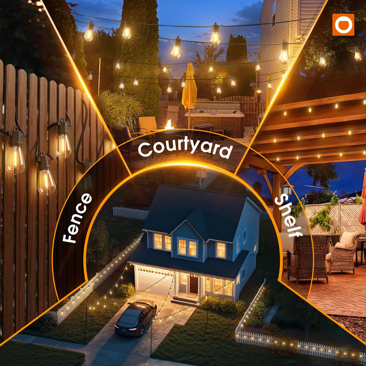 addlon waterproof patio lighting withstands rain for year-round outdoor use