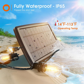 Addlon waterproof solar string lights withstand rain for year-round outdoor use.