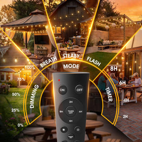 Addlon weatherproof IP65 connectors ensure year-round patio lighting.