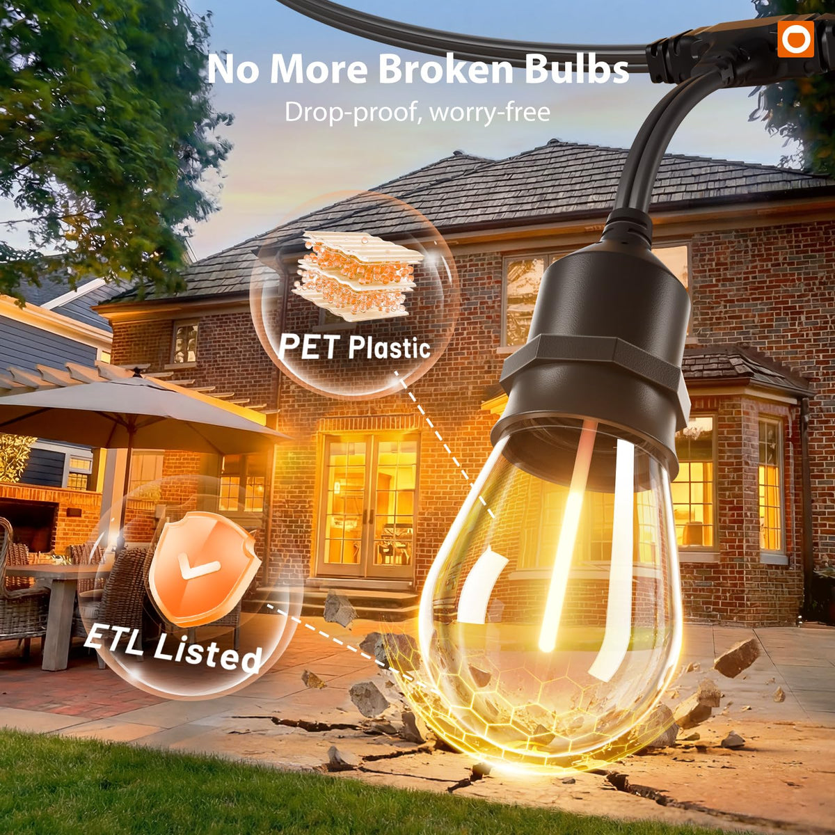 Addlon weatherproof string lights withstand sun and rain for year‑round use