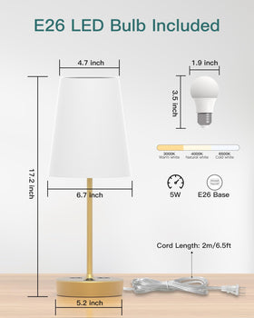 Addtam LED bulb included provides bright, flicker-free light for reading.