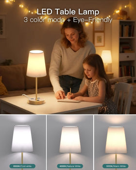 Addtam lamp shows USB-C PD port for fast charging at the bedside.