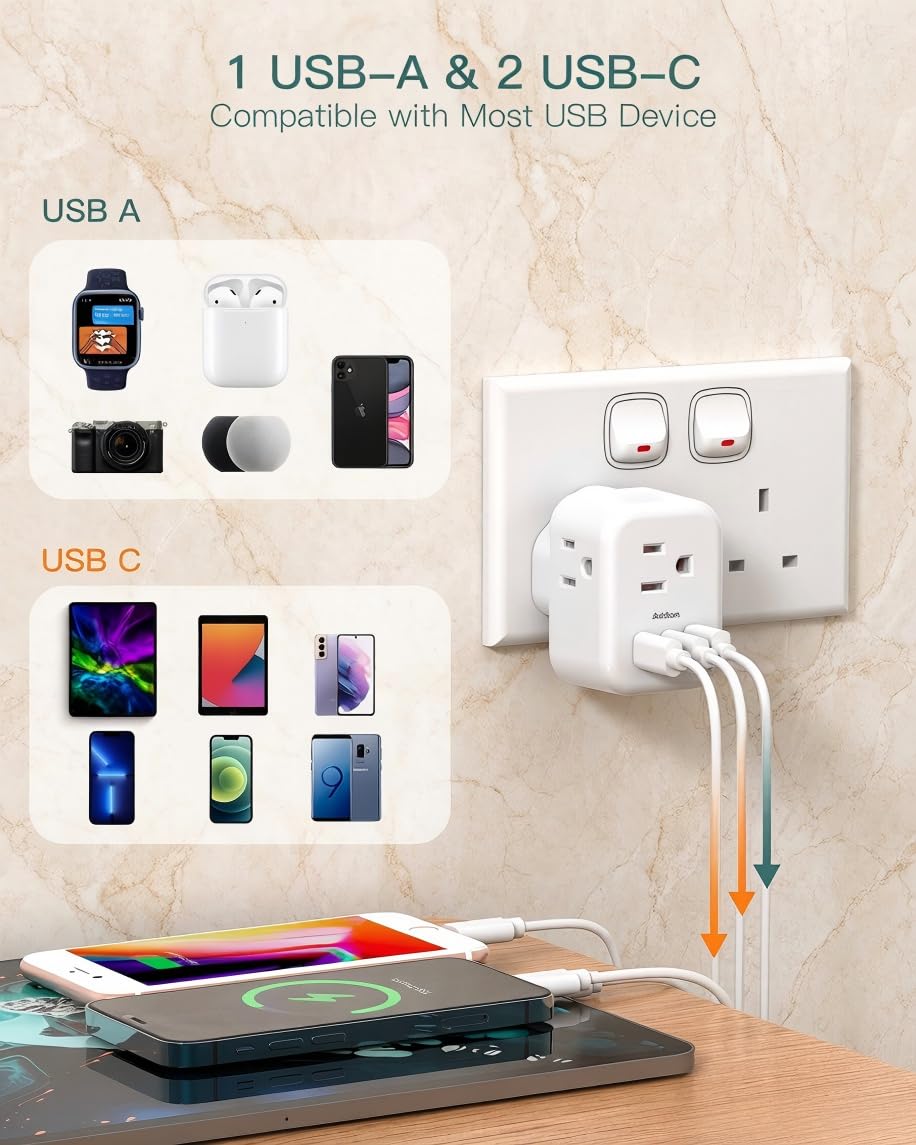 Addtam pack of 2 travel adapters for versatile international use.