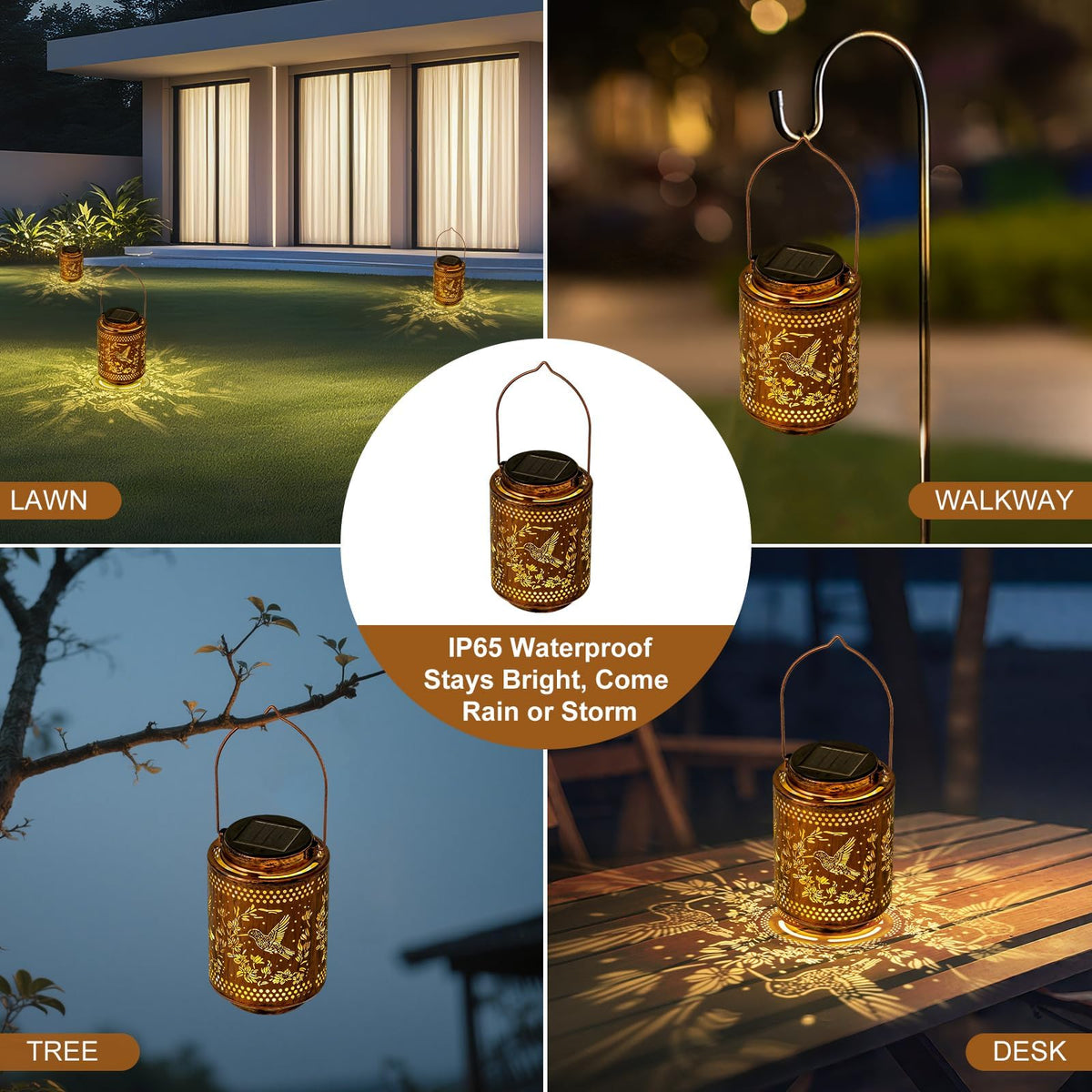 Adebime garden-path setup demonstrates mood-enhancing outdoor lighting along a walkway.