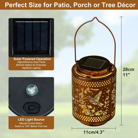 Adebime IP65 waterproof rating protects lantern against rain and snow.