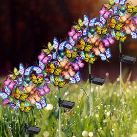 Adecorty butterfly solar garden lights illuminate paths with lifelike decor.