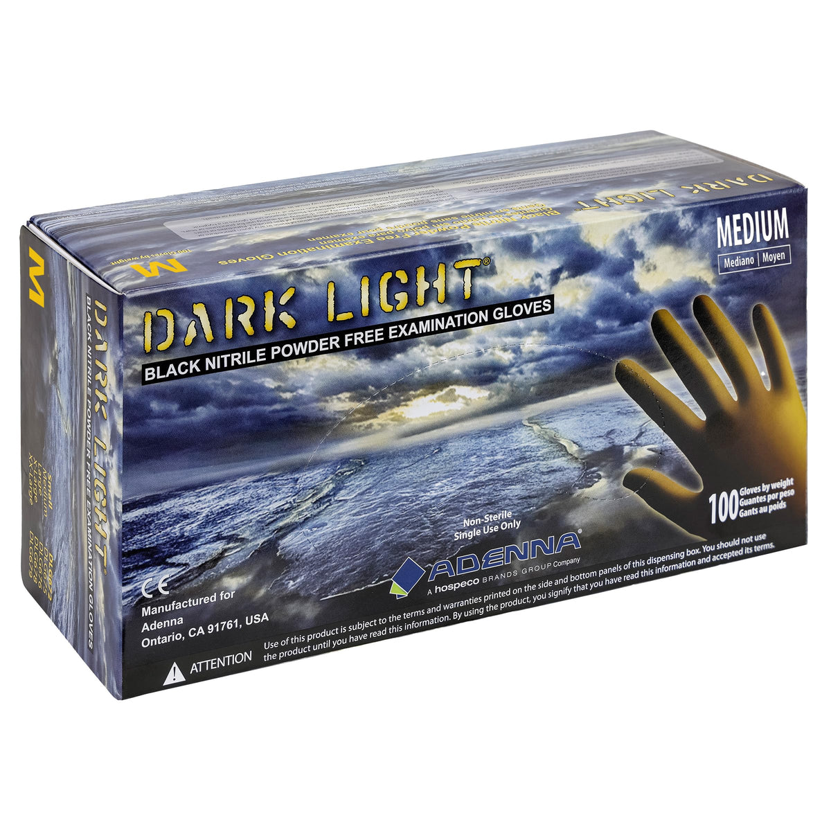 Adenna DLG675 Dark Light gloves with 9 mil nitrile and textured grip