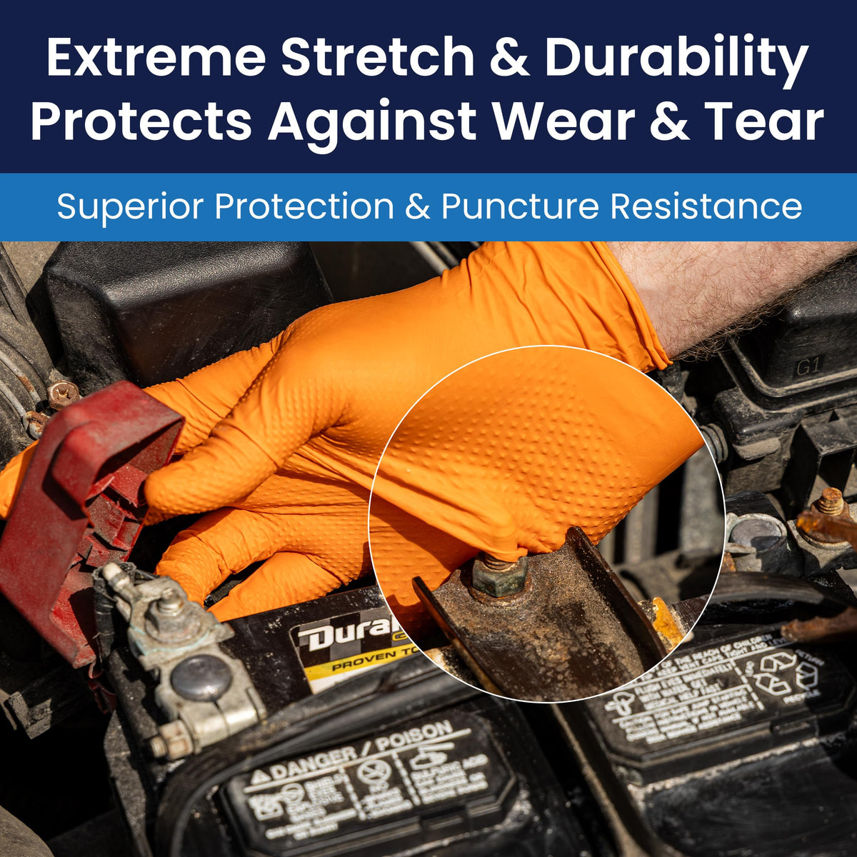 Powder-free nitrile design by Adenna CAT458 minimizes mess during tasks