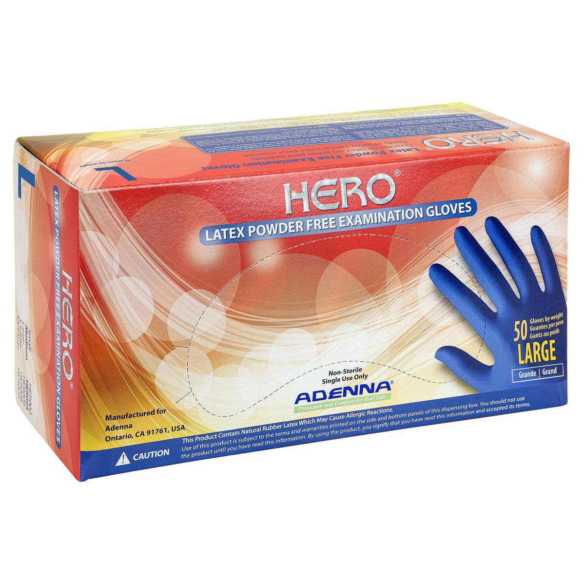 Adenna Hero 14 mil latex gloves with a textured grip for secure handling