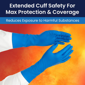 Adenna HERO powder-free latex gloves reduce lint and residue during tasks.