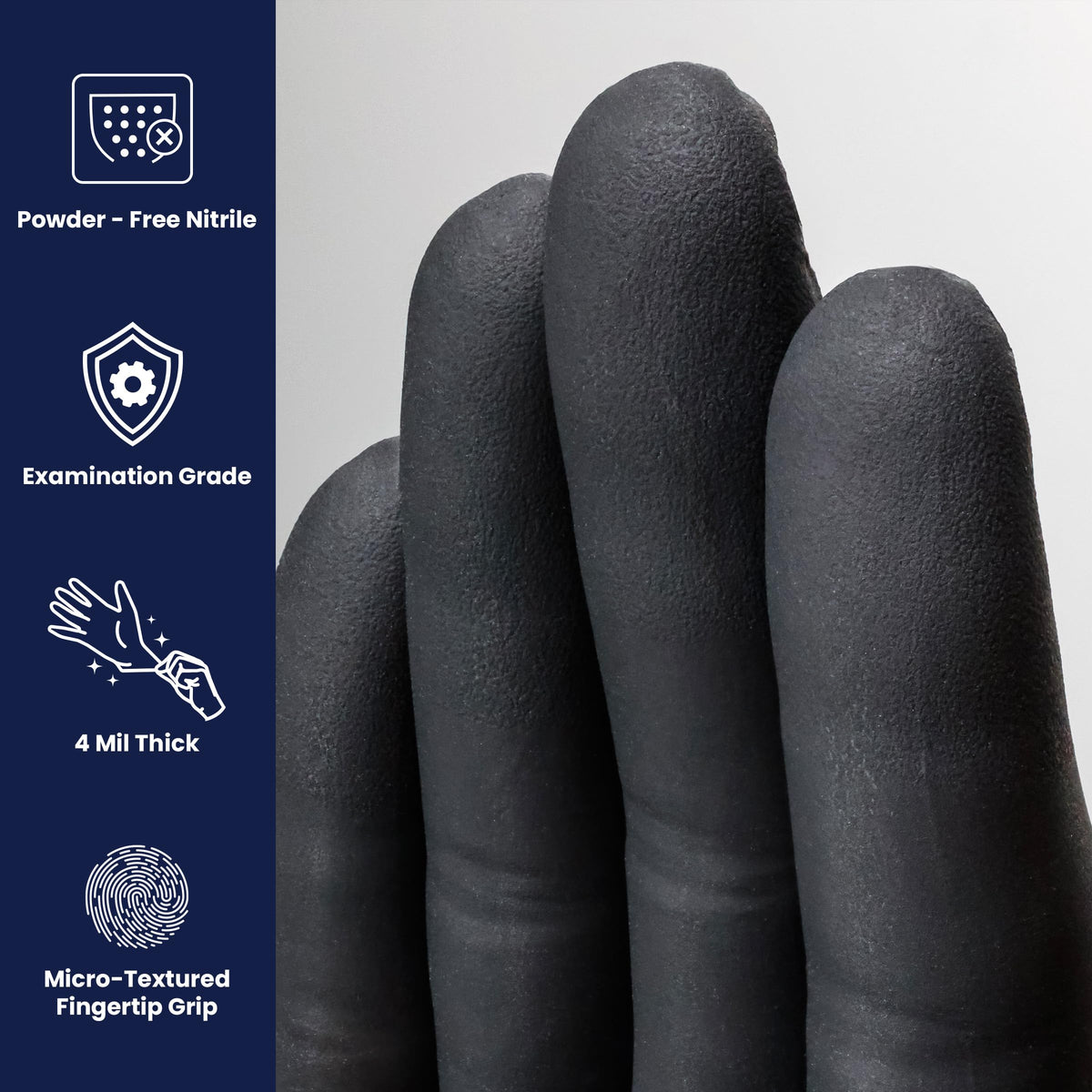 Night Angel gloves showing textured fingertips for secure grip during precise tasks