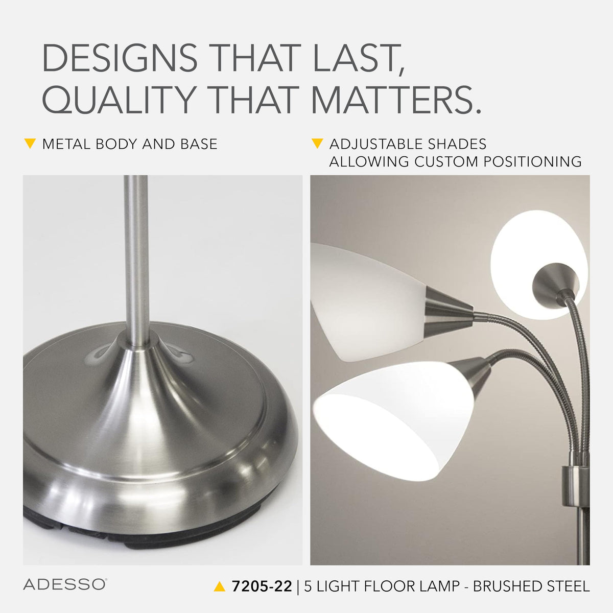 Adesso floor lamp dimmable arc lighting with adjustable brightness