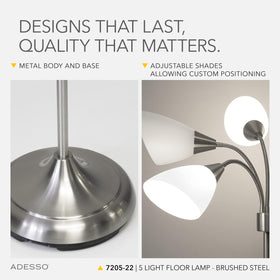 Adesso floor lamp dimmable arc lighting with adjustable brightness