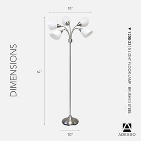 Adesso floor lamp in a living room setup showing space saving design
