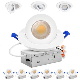 Adetu 4in gimbal LED recessed light assembly for flexible ceiling installation