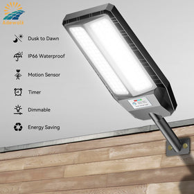 Adewalk 5000W solar lights for patio setup with reliable motion-activated brightness.