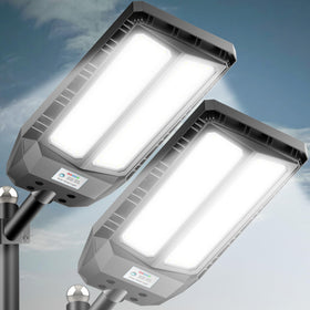 Adewalk 6000W solar lights deliver bright LED beams for wide outdoor coverage