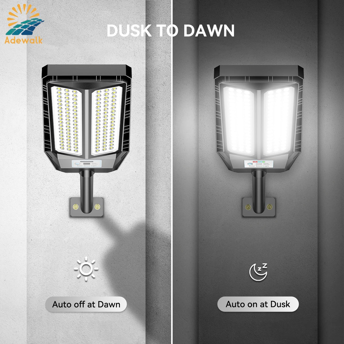 Adewalk IP66 waterproof outdoor lighting withstands rain and dust in all seasons.