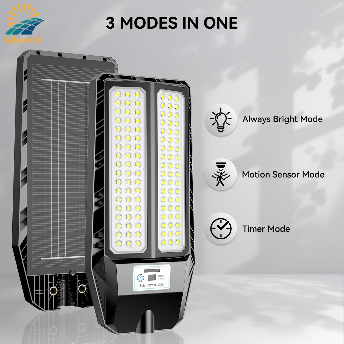 Adewalk solar panel closeup showing high-efficiency energy absorption.