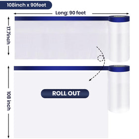 ADHES Painters Plastic with Tape protection against dust and paint splatter.