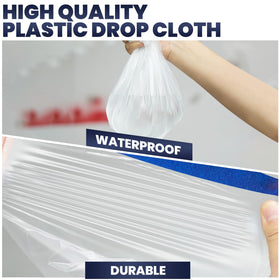 ADHES Painters Plastic with Tape wrapped on auto body demonstrates protective film.