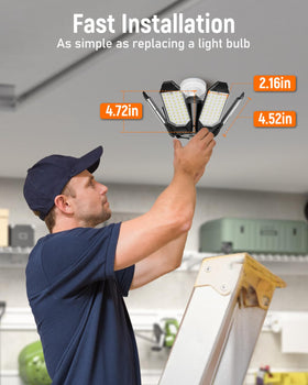 E26 base installation allows quick, tool-free setup.
