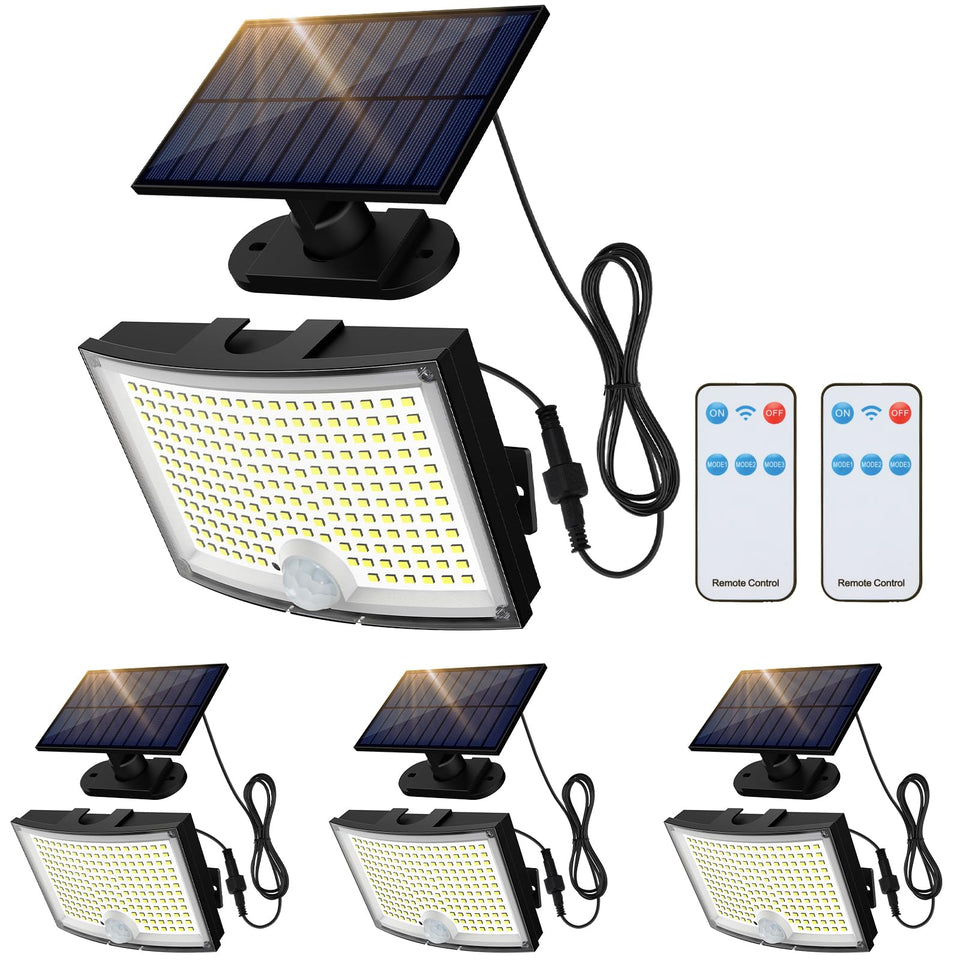 Adiding solar outdoor light front view highlighting high brightness for night security