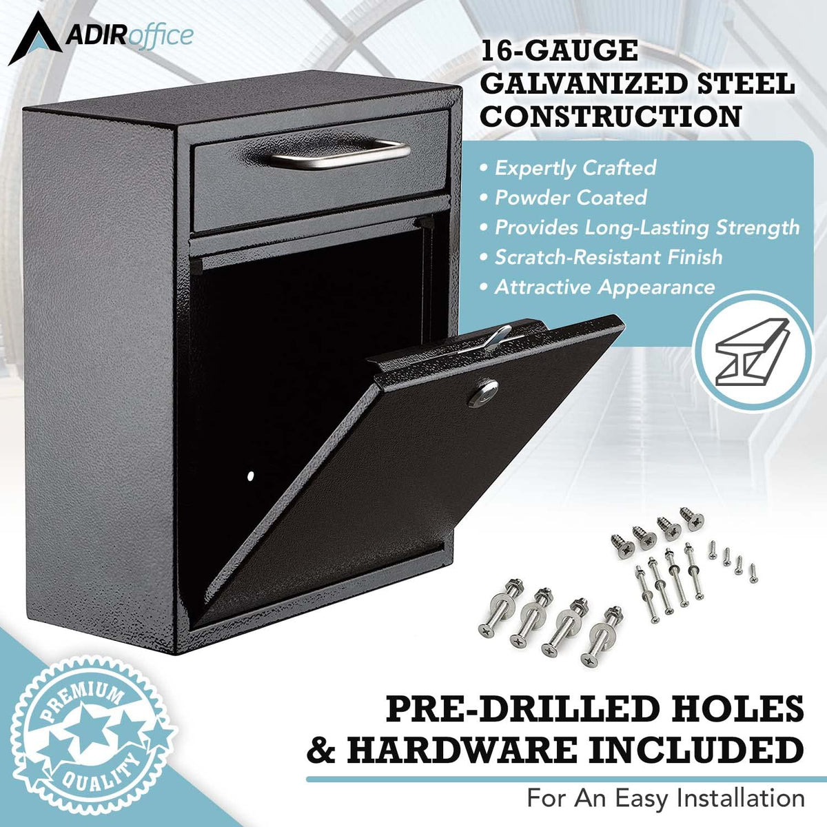 AdirOffice locking mechanism ensures secure access after hours