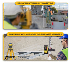 AdirPro bubble level included for quick orientation in surveys
