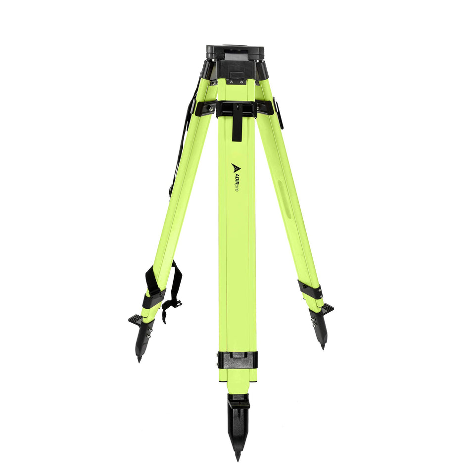 AdirPro laser level tripod front view with sturdy aluminum for reliable field setup