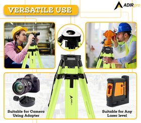 AdirPro laser level tripod replaceable steel feet grip uneven ground