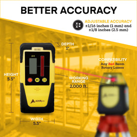 AdirPro LD-8 built-in bubble level aids quick checks on uneven surfaces.