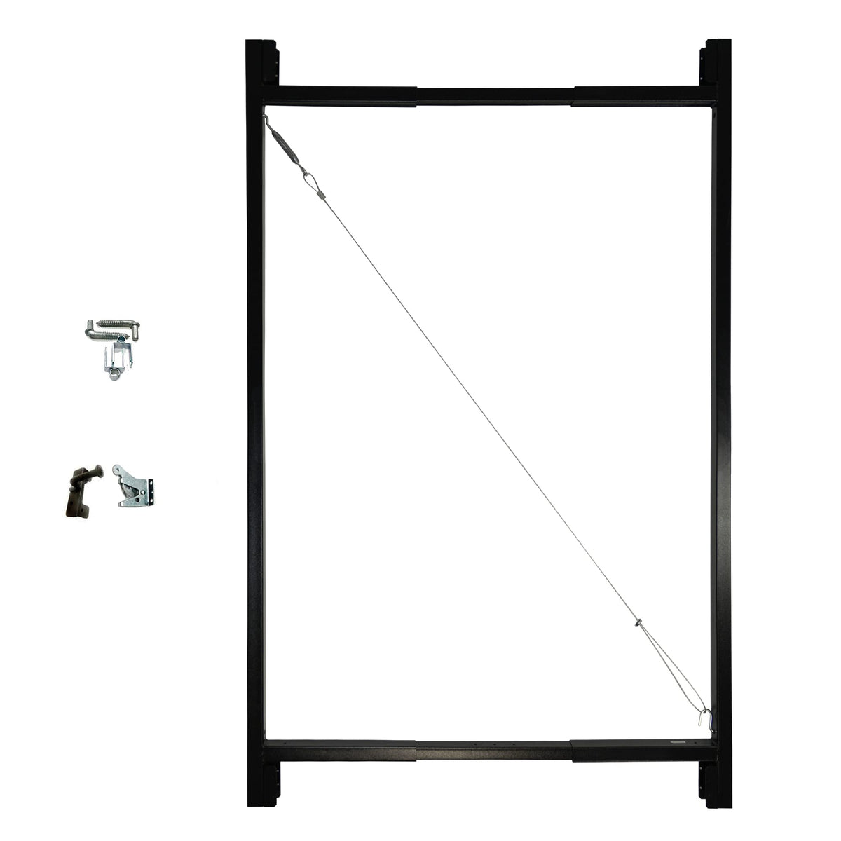 Adjust-A-Gate AG72LTP-ZR0110 front view shows a durable steel frame for outdoor gates.