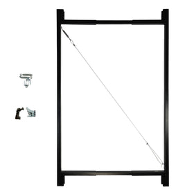 Adjust-A-Gate AG72LTP-ZR0110 front view shows a durable steel frame for outdoor gates.